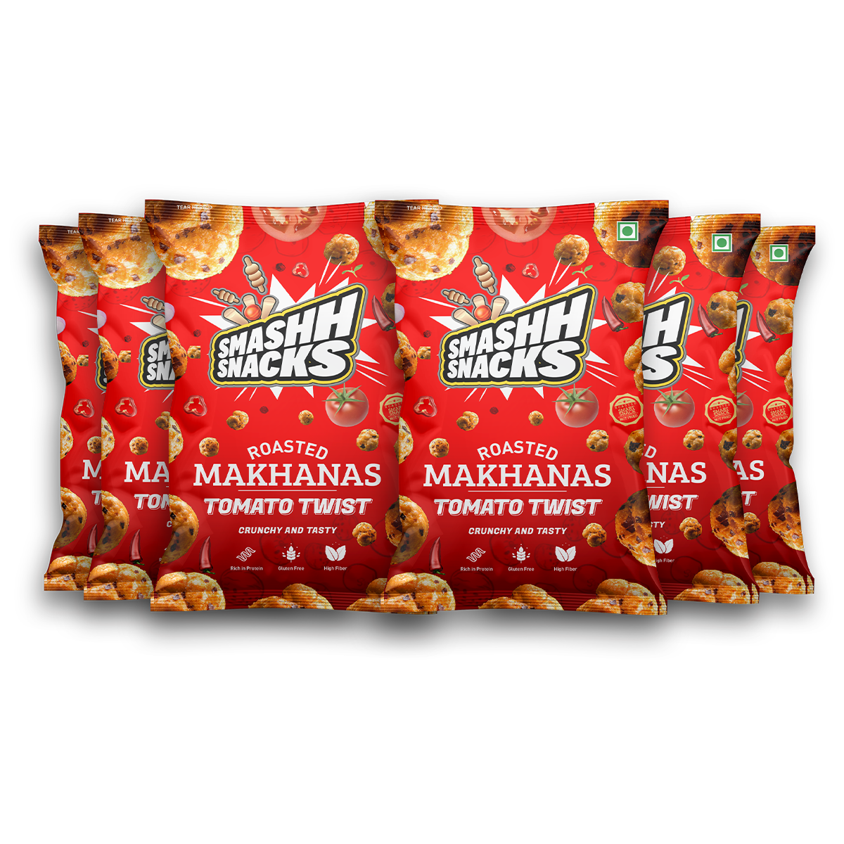 Tomato Twist Makhana - Pack of 6 (20g x 6=120g)