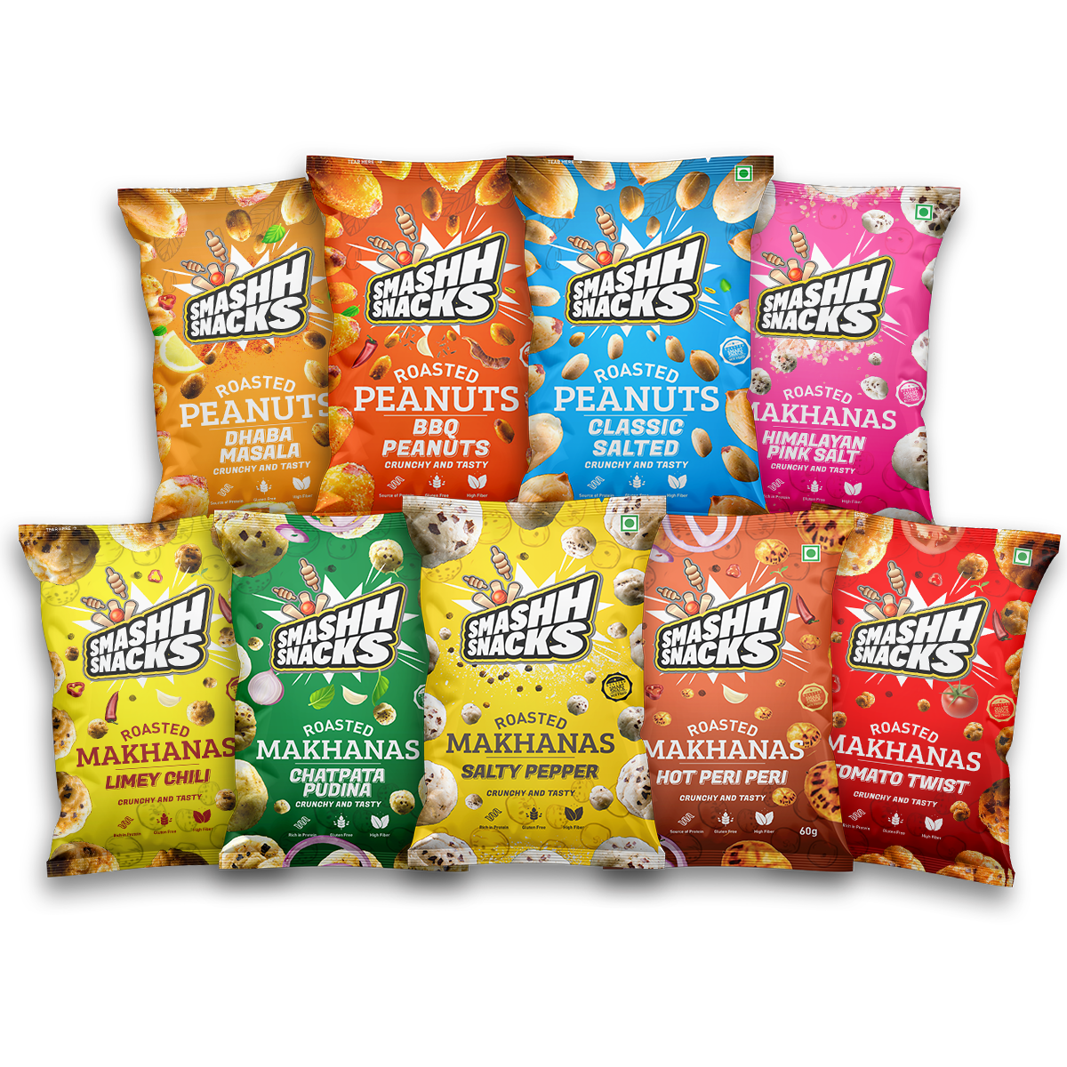Makhana & Peanuts Combo-Pack of 9 (20gx6+140gx3=540g)