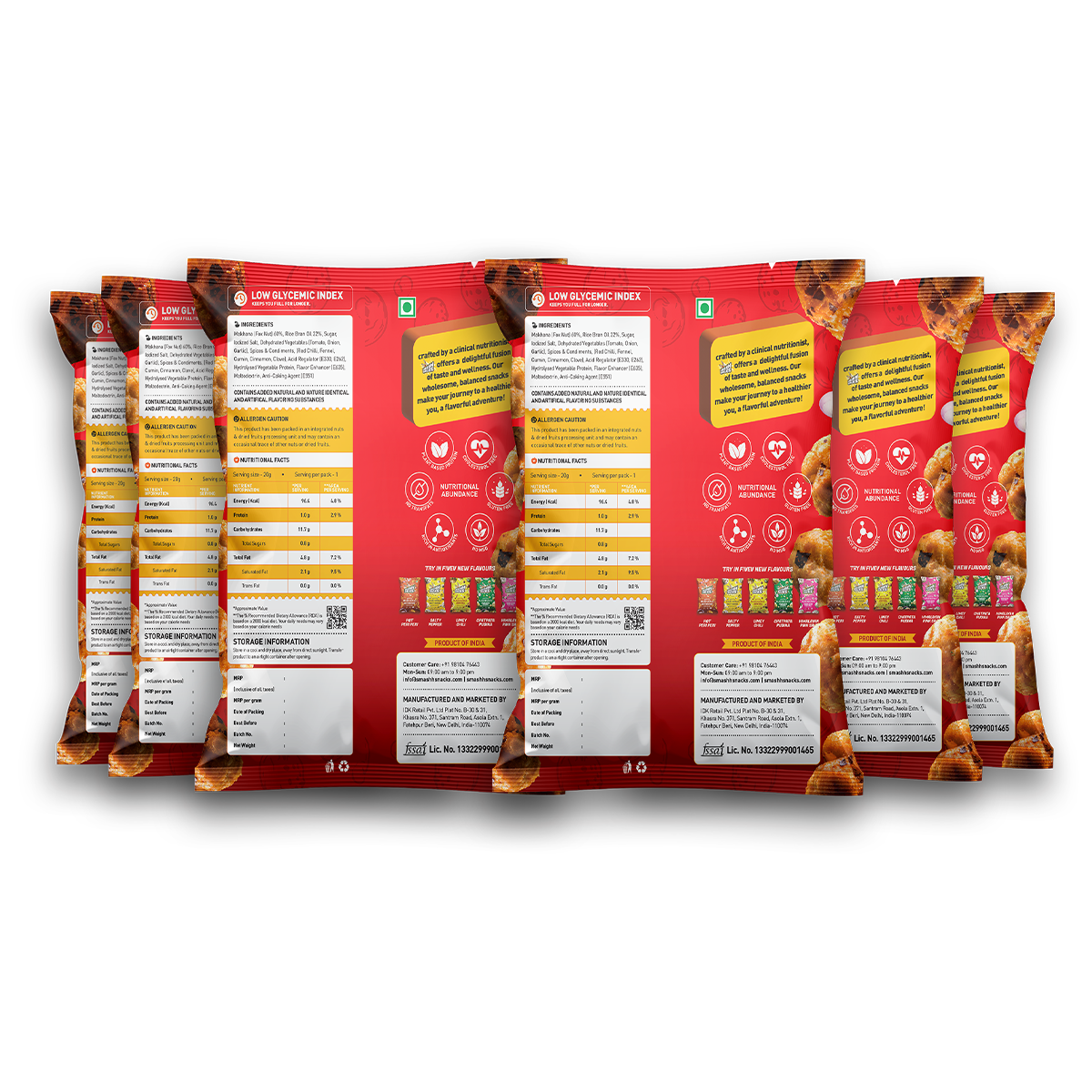 Tomato Twist Makhana - Pack of 6 (20g x 6=120g)