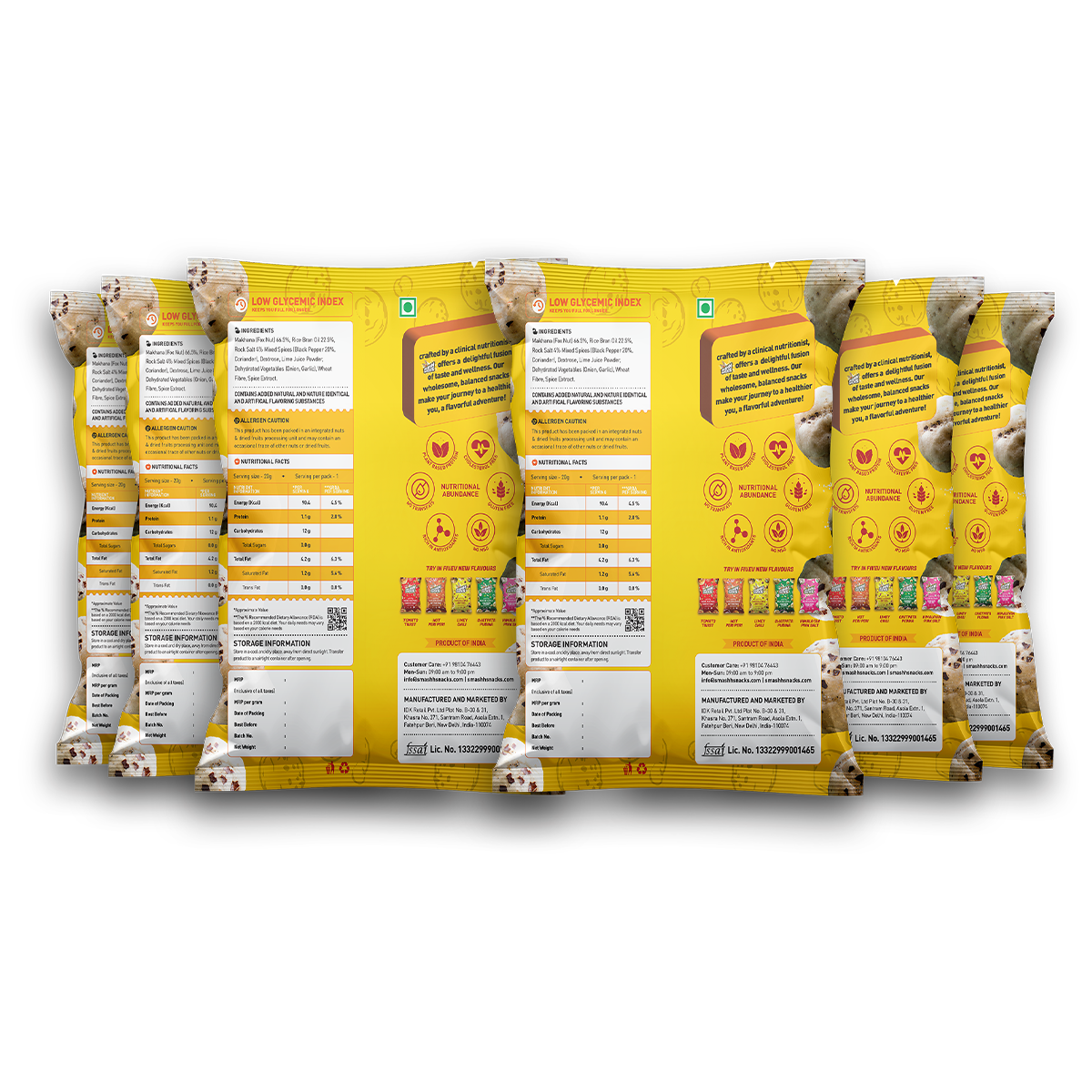 Salty Pepper Makhana- Pack of 6 (20g x 6=120g)