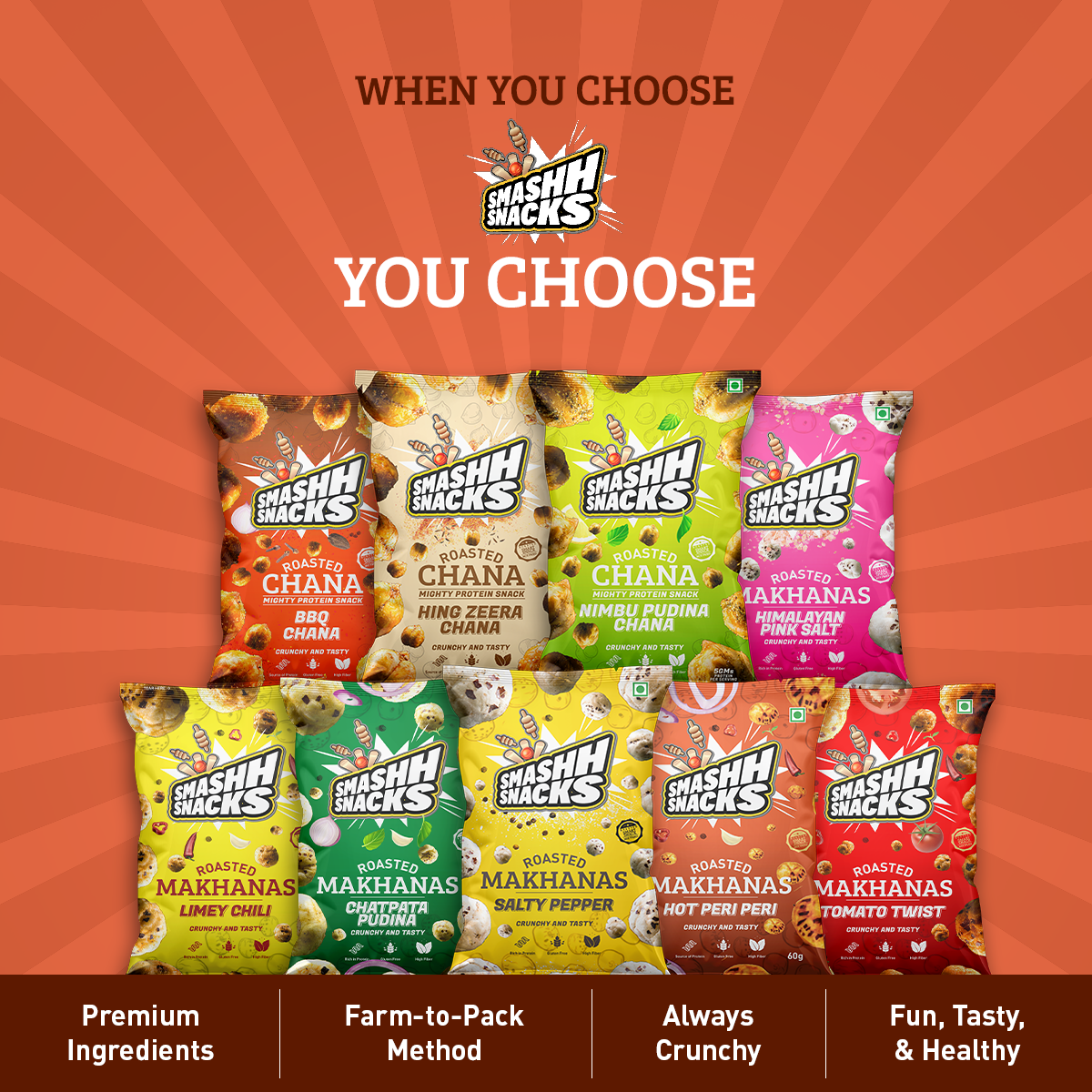 Makhana & Chana Combo-Pack of 9 (20gx6+140gx3=540g)