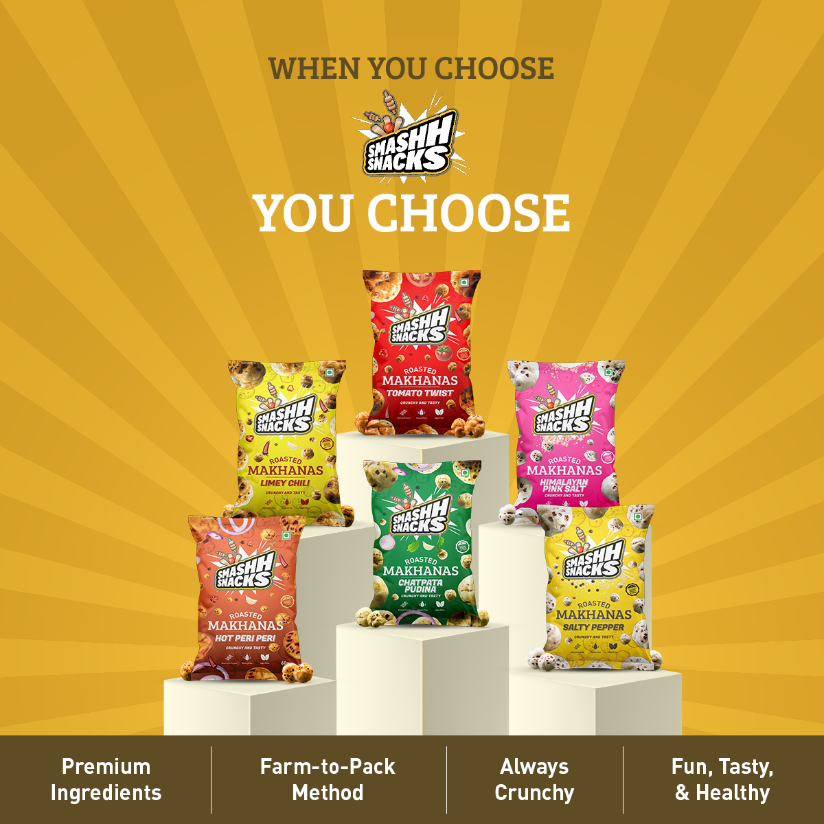 Makhana Combo- Pack of 6 (20g x 6=120g)