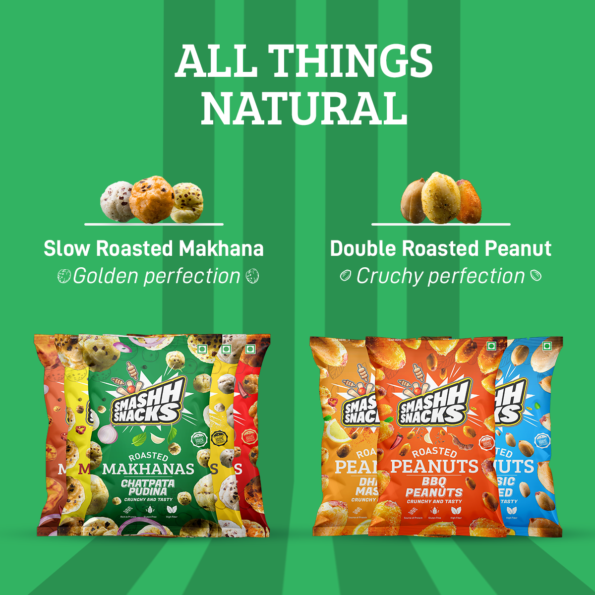 Makhana & Peanuts Combo-Pack of 9 (20gx6+140gx3=540g)