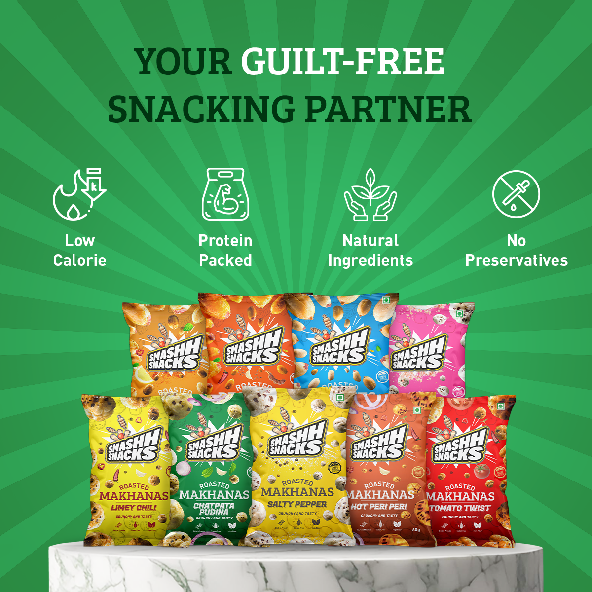 Makhana & Peanuts Combo-Pack of 9 (20gx6+140gx3=540g)