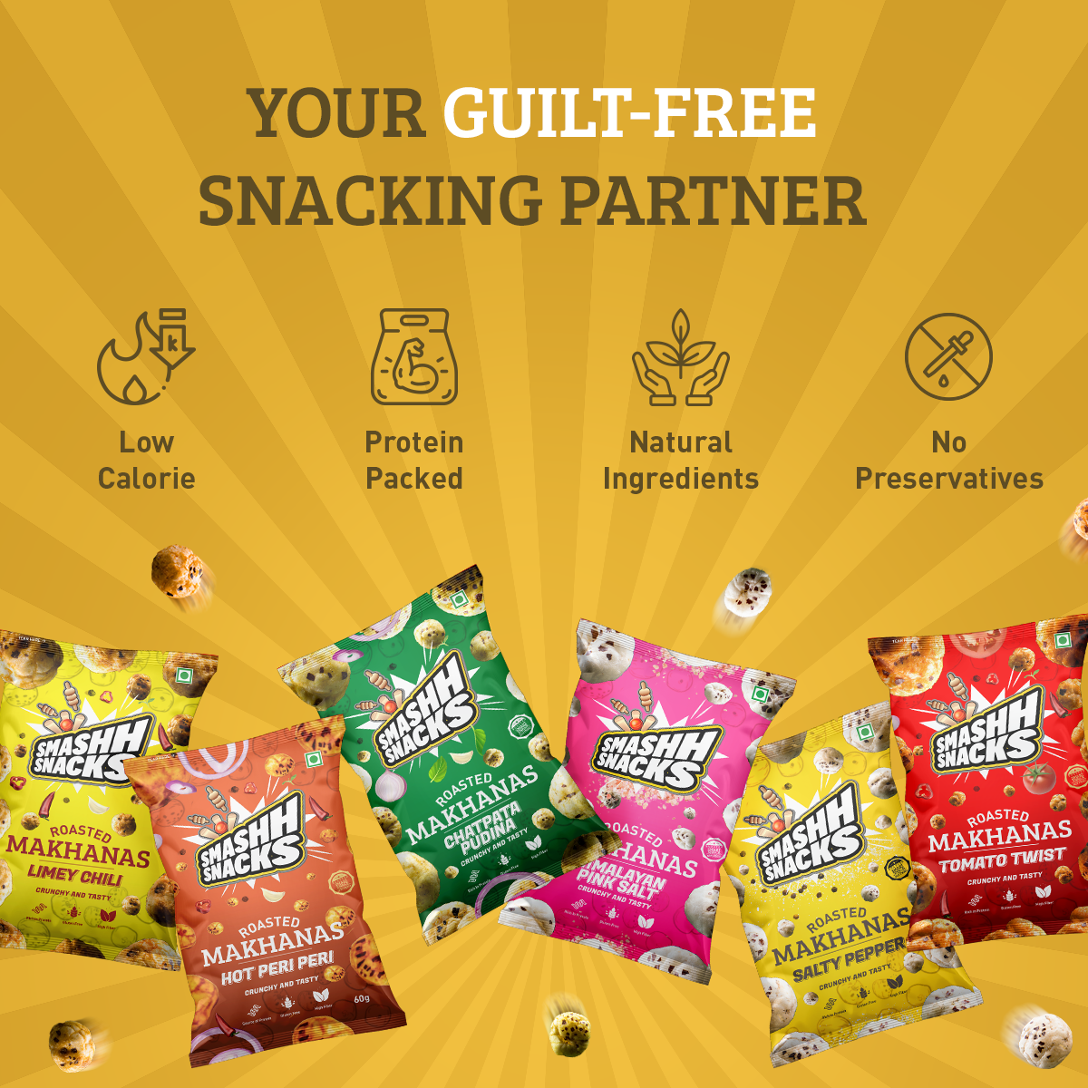 Makhana Combo- Pack of 6 (20g x 6=120g)