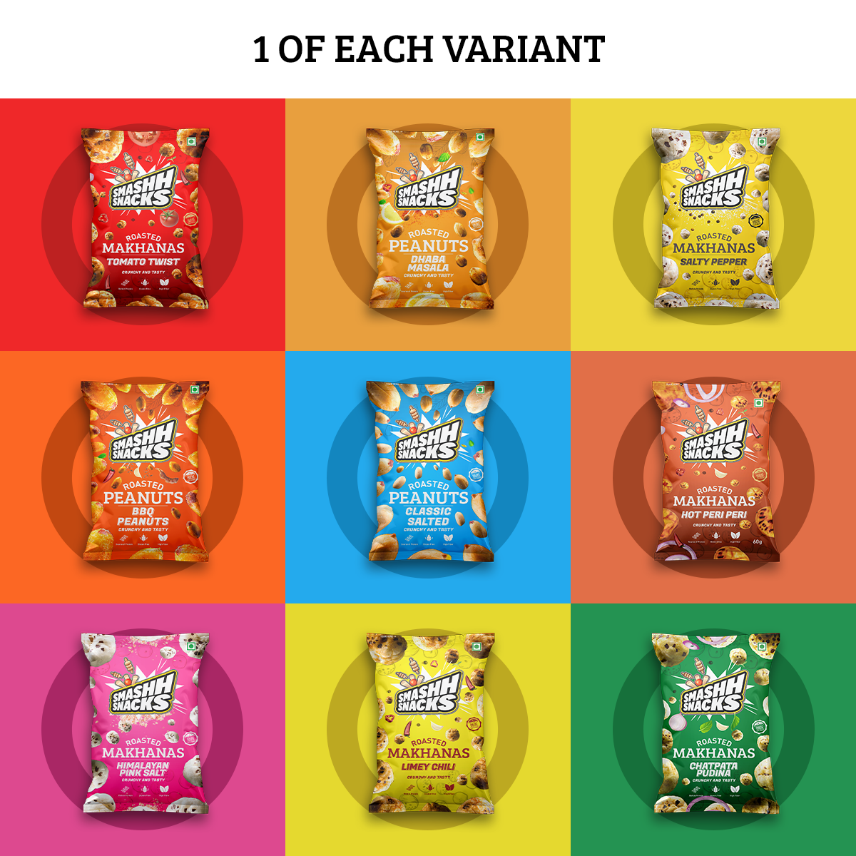 Makhana & Peanuts Combo-Pack of 9 (20gx6+140gx3=540g)