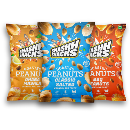 Roasted Peanuts 3 Pack Multi-Flavor Combo- (140g x 3=420g)