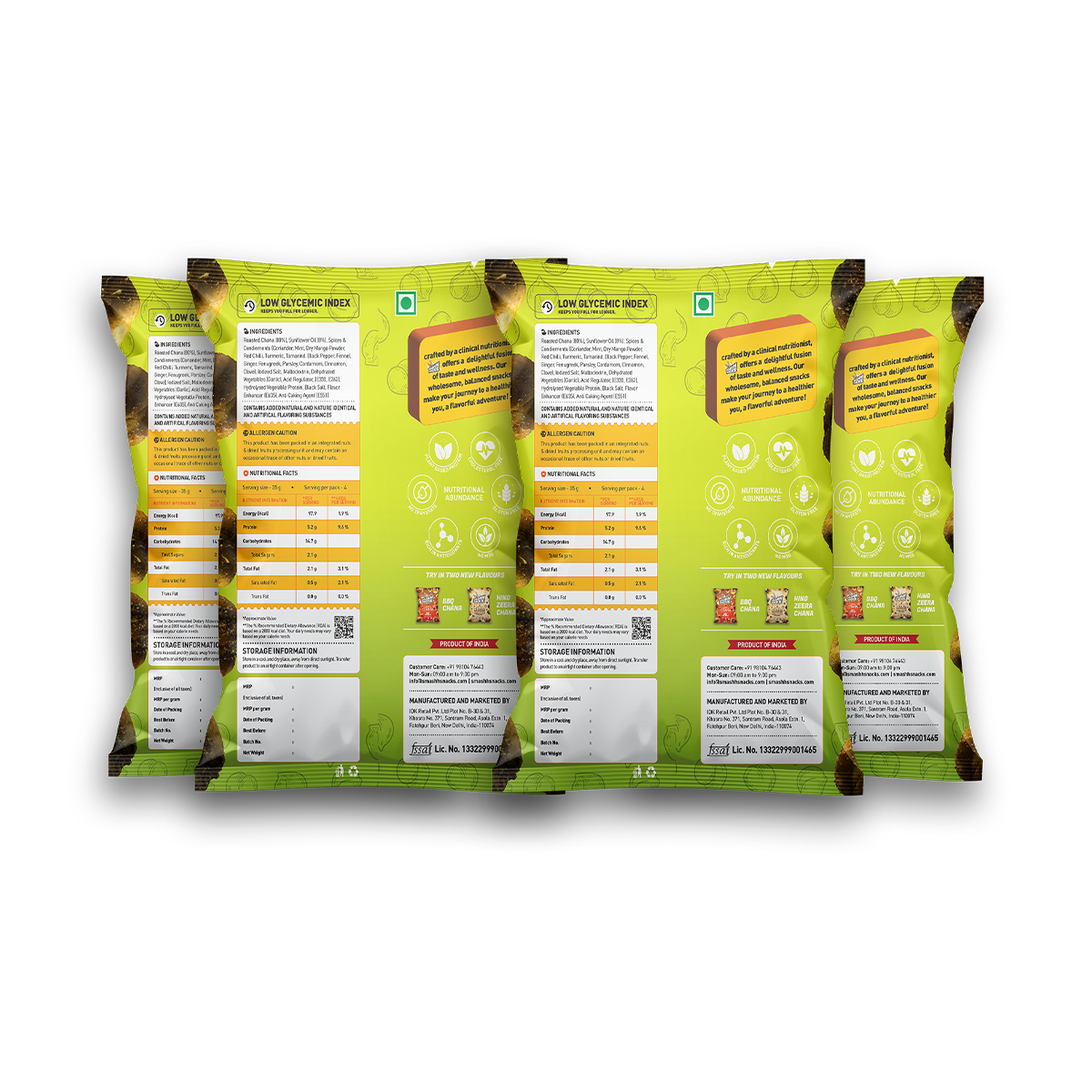 Nimbu Pudina Chana Pack of 4 (140gx4=560g)