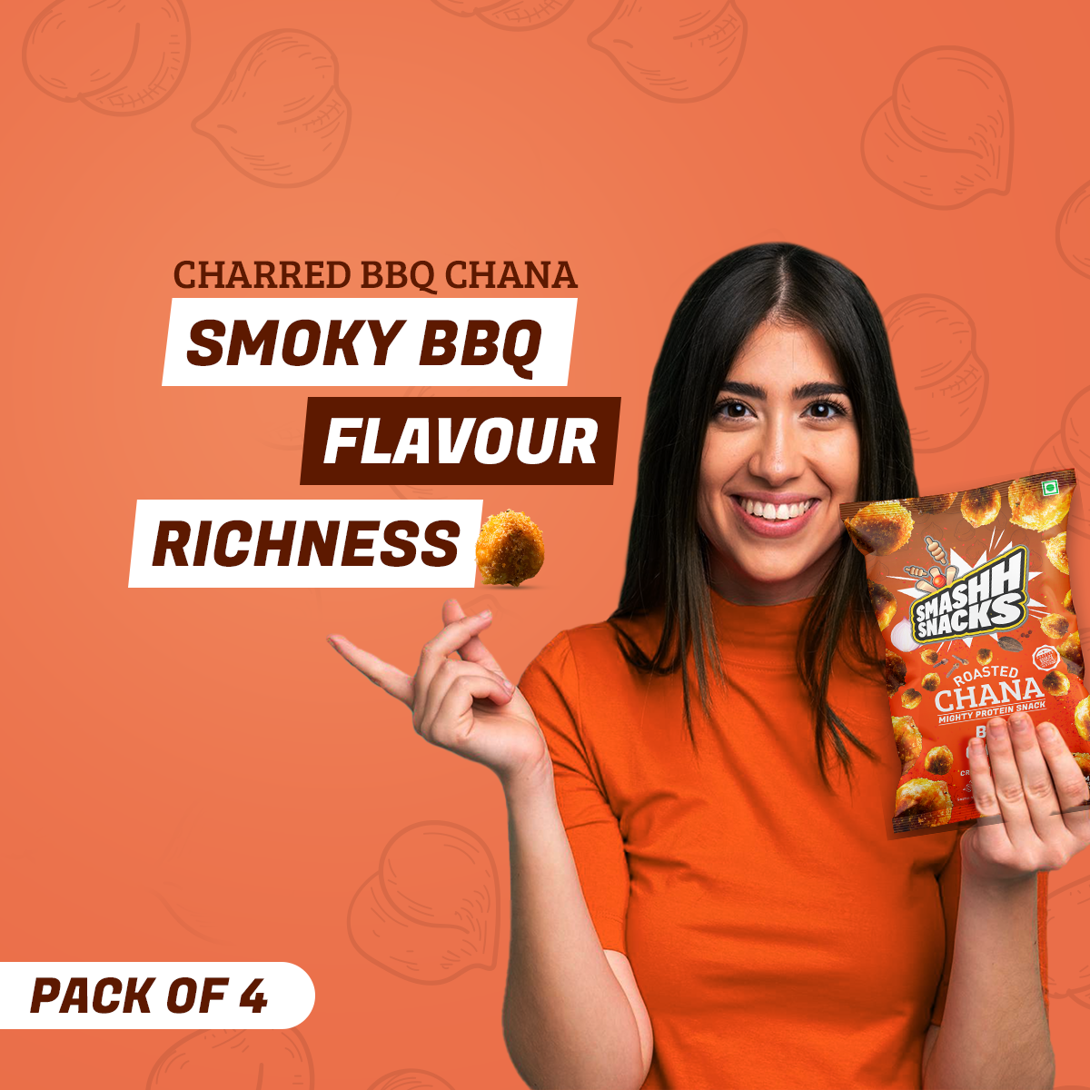 Barbeque Chana-Pack of 4 (140gx4=560g)