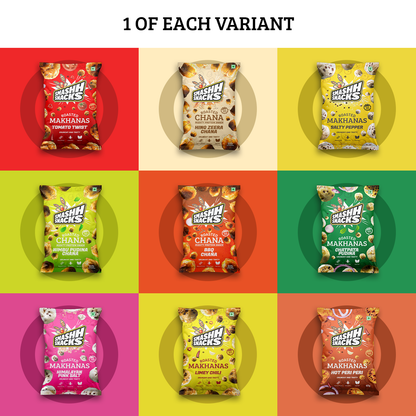 Makhana & Chana Combo-Pack of 9 (26gx6+140gx3=576g)